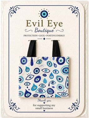 Evil Eye Boutique Mini Tote - Blue & Teal Eye Pattern